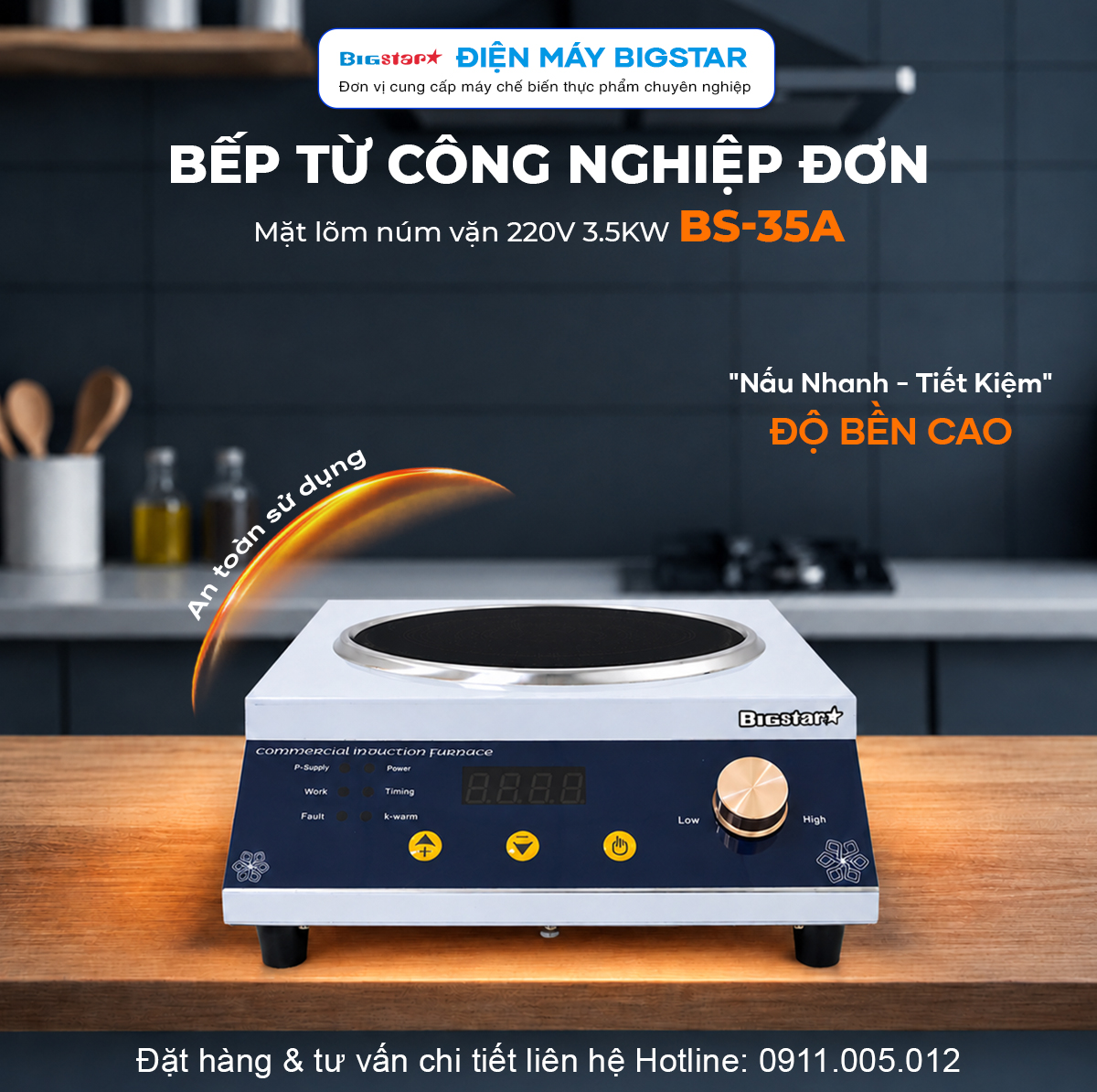 bep tu cong nghiep don mat lom num van 220V 3.5KW BS 35A banner