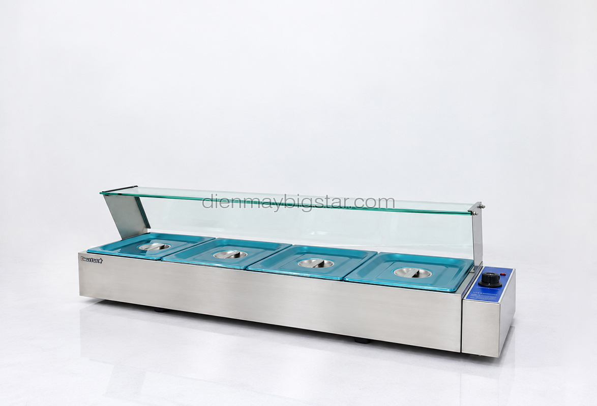 Quầy hâm nóng thức ăn 4 ngăn 1240mm BS-24V 13 quay ham nong thuc an 4 khay BS 24V 11
