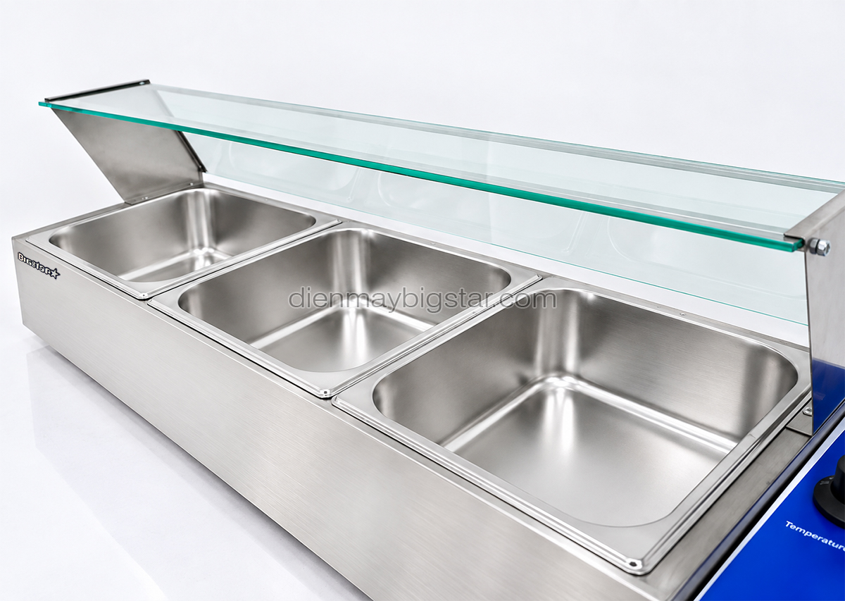 Quầy hâm nóng thức ăn 3 ngăn 970mm BS-23V 16 quay ham nong thuc an 4 khay BS 23V 6
