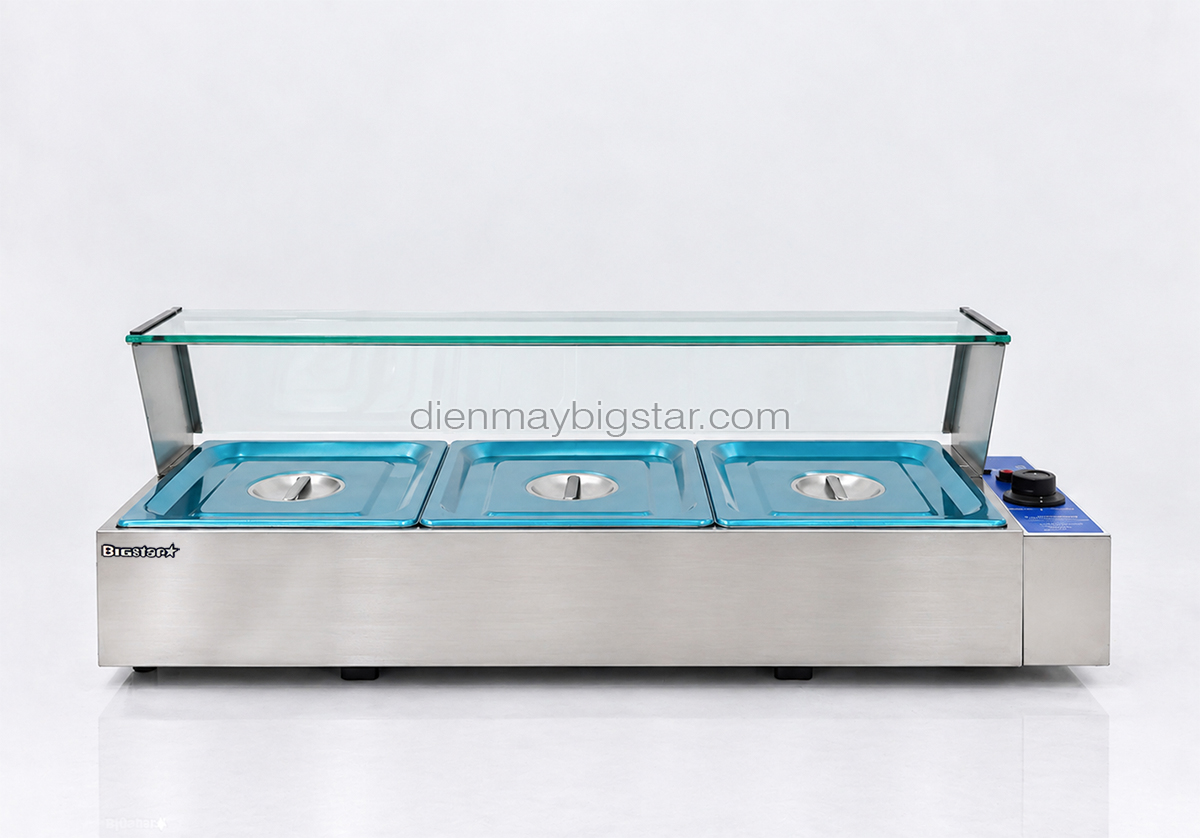 Quầy hâm nóng thức ăn 3 ngăn 970mm BS-23V 13 quay ham nong thuc an 4 khay BS 23V 8