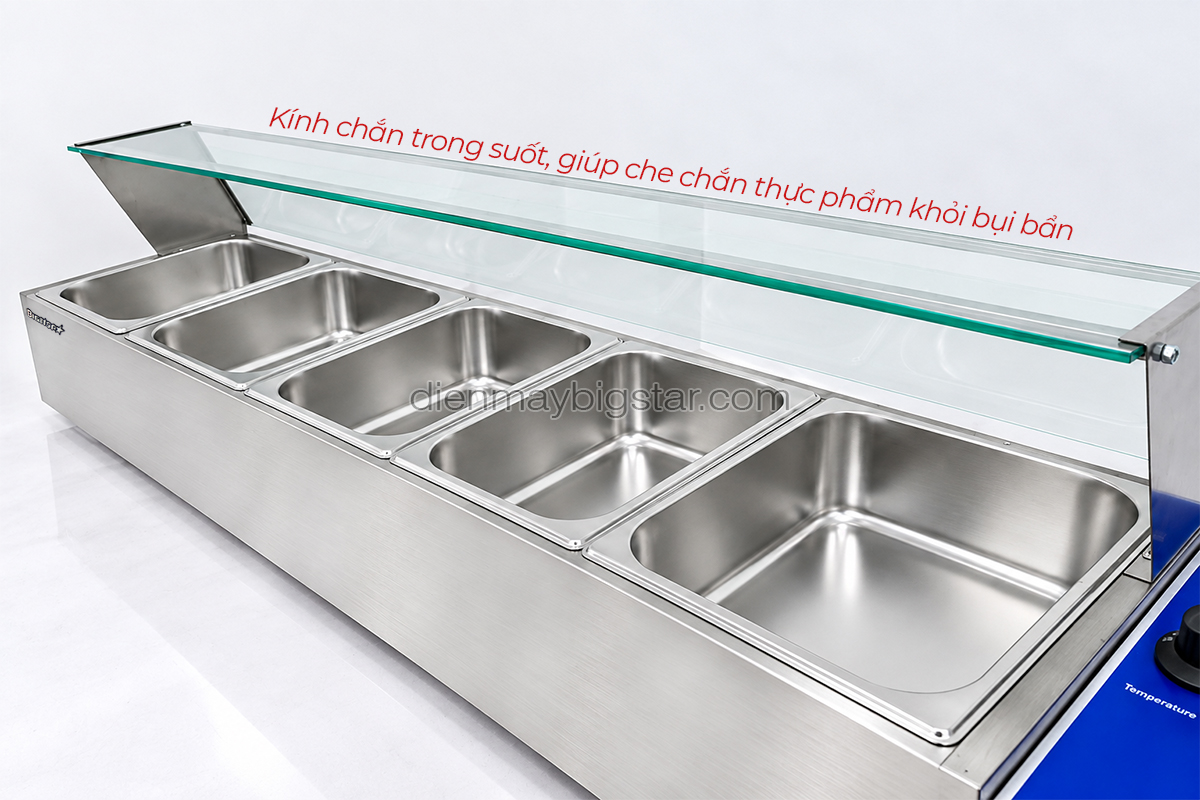 Quầy hâm nóng thức ăn 5 ngăn 1500mm BS-25V 13 quay ham nong thuc an 5 khay BS 25V 2