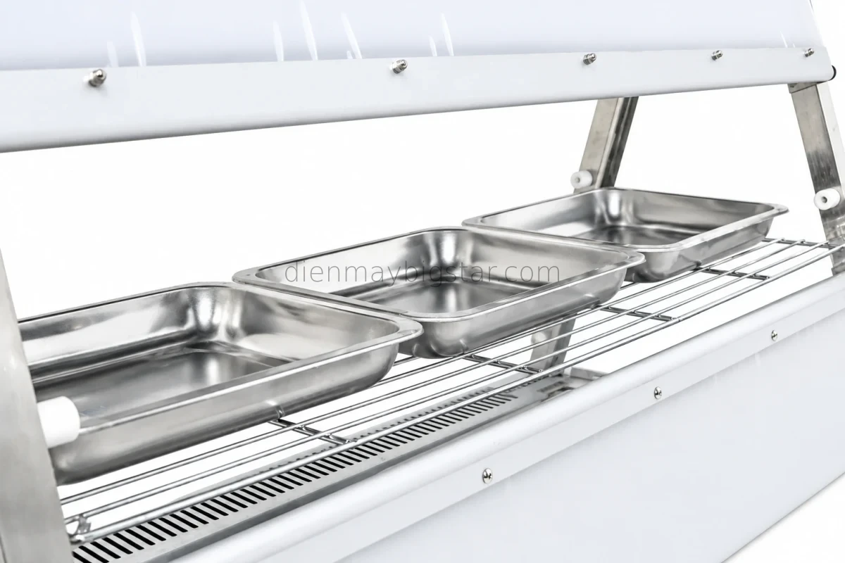Tủ giữ nóng thức ăn 6 khay 980mm BS-2*3 15 thiet bi nganh do an nhanh tu giu nong thuc an 6 khay 220v 1kw bs 2 3 5