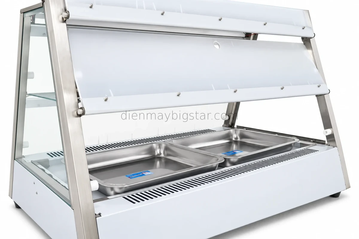 Tủ giữ nóng thức ăn 6 khay 980mm BS-2*3 14 thiet bi nganh do an nhanh tu giu nong thuc an 6 khay 220v 1kw bs 2 3 12