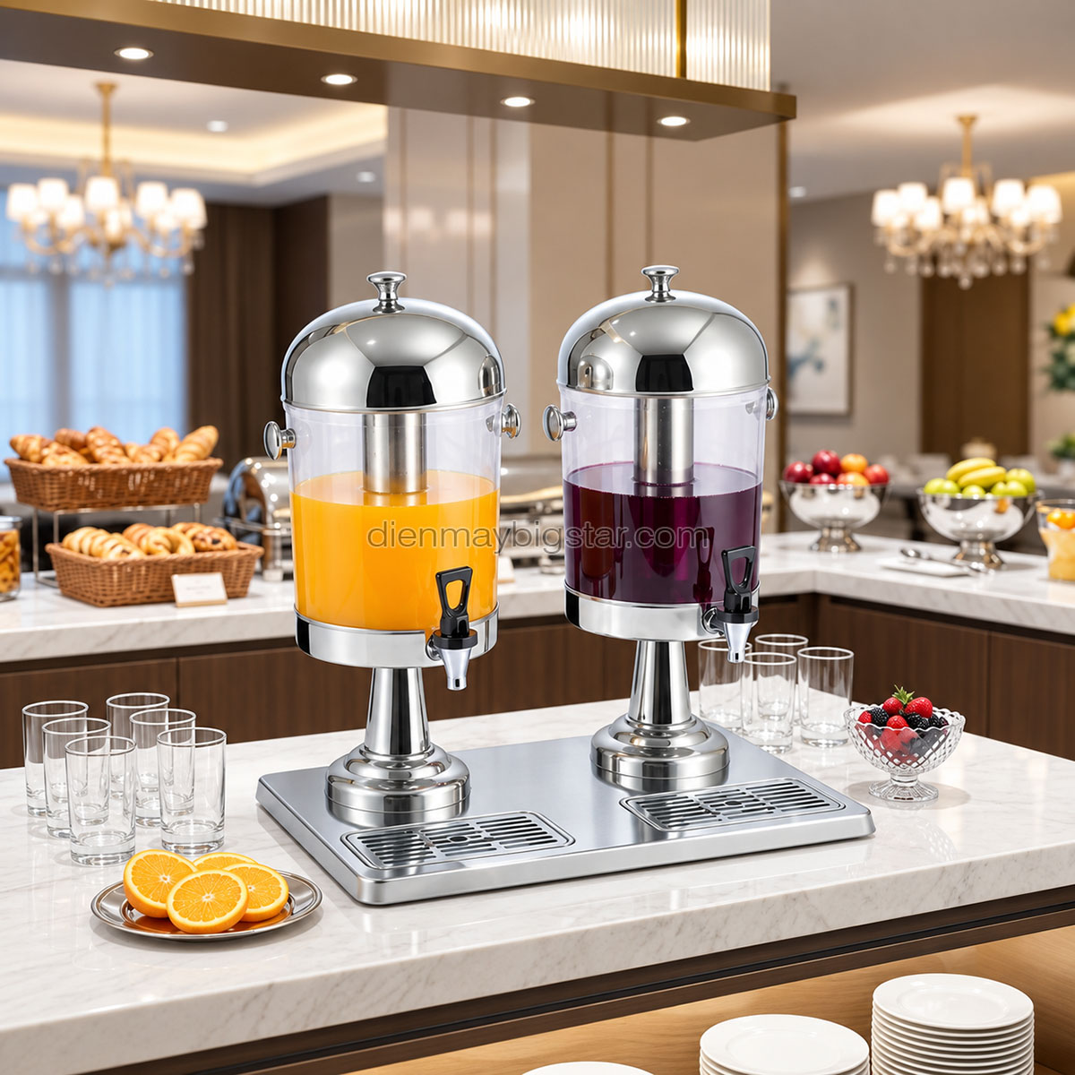 Bình nước ép trưng bày 2 ngăn 16L inox BS-82JD 13 Binh nuoc ep trung bay 2 ngan 16L inox BS 82JD 8
