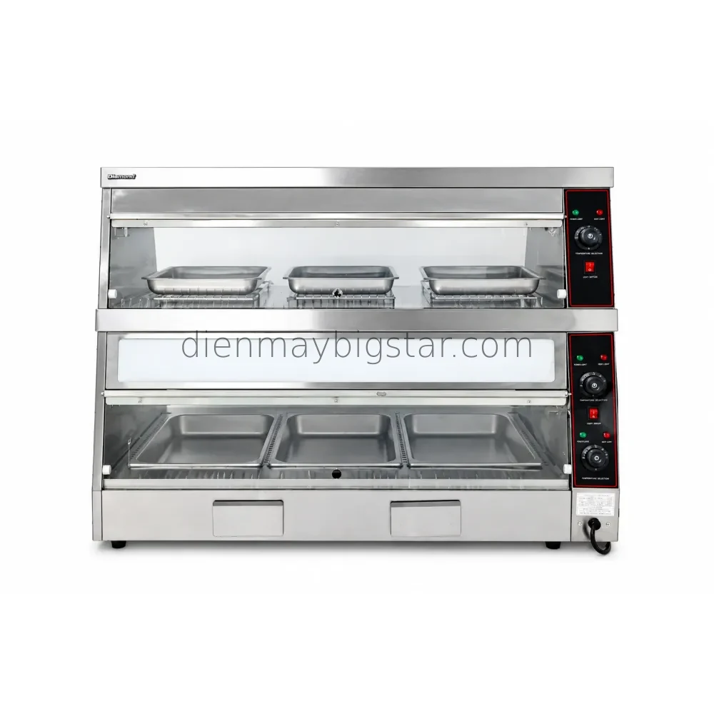 Tủ giữ nóng bánh 2 tầng 6 khay 1200mm BS-6PB