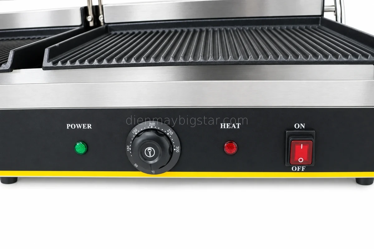May kep nuong banh mi da nang doi 220V 4 4KW BS 813E 11
