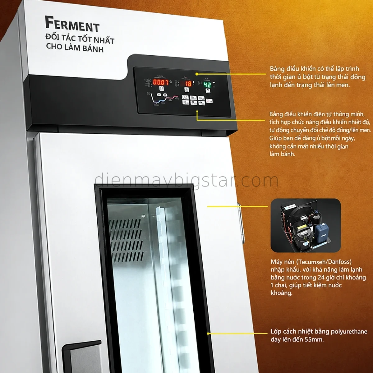 Tủ ủ bột lạnh 18 khay WG-18C 20 tu u bot wg 18c 12